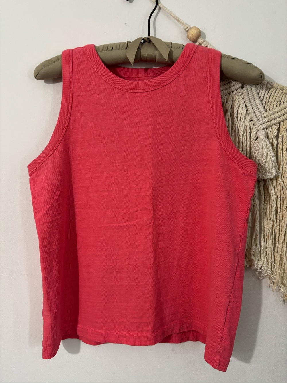 LOFT Bright Pink Sleeveless Knit Tank-100% Cotton